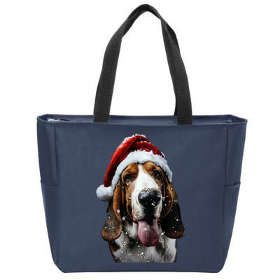 Basset Hound Christmas Zip Tote Bag