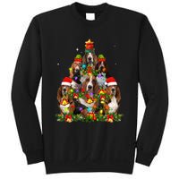 Basset Hound Christmas Tree Family Santa Hat Holiday Costume Sweatshirt