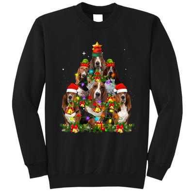 Basset Hound Christmas Tree Family Santa Hat Holiday Costume Sweatshirt