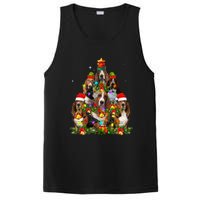 Basset Hound Christmas Tree Family Santa Hat Holiday Costume PosiCharge Competitor Tank