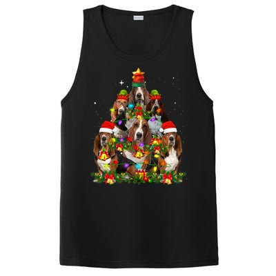 Basset Hound Christmas Tree Family Santa Hat Holiday Costume PosiCharge Competitor Tank