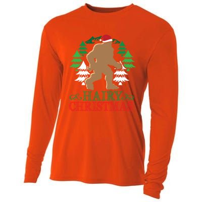 Bigfoot Hairy Christmas Holiday Sasquatch Funny Xmas Gift Cool Gift Cooling Performance Long Sleeve Crew