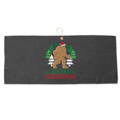 Bigfoot Hairy Christmas Holiday Sasquatch Funny Xmas Gift Cool Gift Large Microfiber Waffle Golf Towel