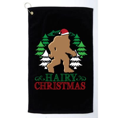 Bigfoot Hairy Christmas Holiday Sasquatch Funny Xmas Gift Cool Gift Platinum Collection Golf Towel