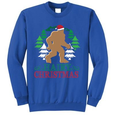 Bigfoot Hairy Christmas Holiday Sasquatch Funny Xmas Gift Cool Gift Tall Sweatshirt