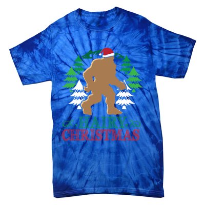 Bigfoot Hairy Christmas Holiday Sasquatch Funny Xmas Gift Cool Gift Tie-Dye T-Shirt