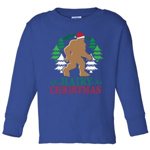 Bigfoot Hairy Christmas Holiday Sasquatch Funny Xmas Gift Cool Gift Toddler Long Sleeve Shirt