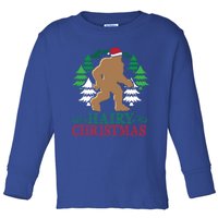 Bigfoot Hairy Christmas Holiday Sasquatch Funny Xmas Gift Cool Gift Toddler Long Sleeve Shirt