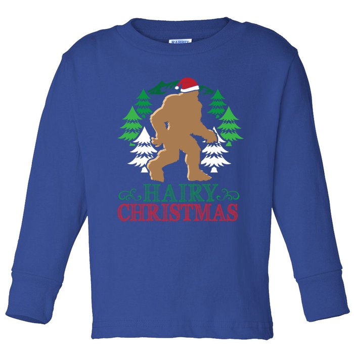 Bigfoot Hairy Christmas Holiday Sasquatch Funny Xmas Gift Cool Gift Toddler Long Sleeve Shirt