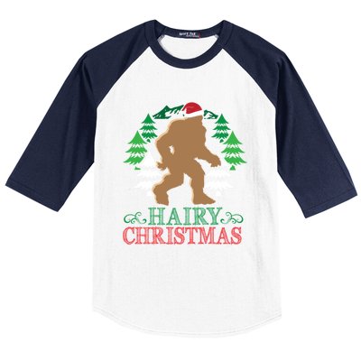 Bigfoot Hairy Christmas Holiday Sasquatch Funny Xmas Gift Cool Gift Baseball Sleeve Shirt