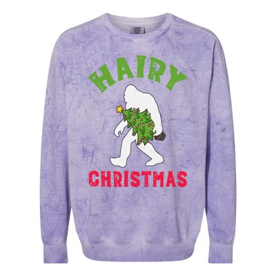 Bigfoot Hairy Christmas Tree Christmas Gift Colorblast Crewneck Sweatshirt