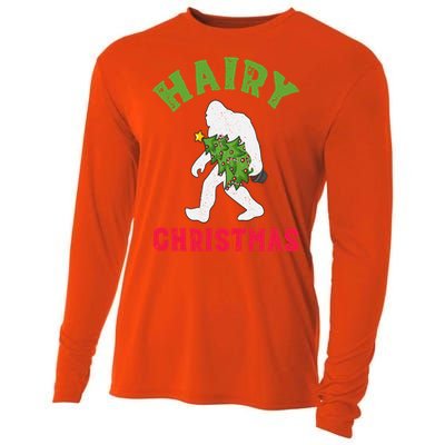 Bigfoot Hairy Christmas Tree Christmas Gift Cooling Performance Long Sleeve Crew