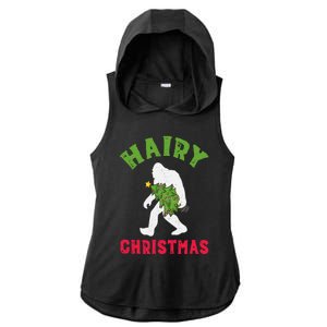 Bigfoot Hairy Christmas Tree Christmas Gift Ladies PosiCharge Tri-Blend Wicking Draft Hoodie Tank