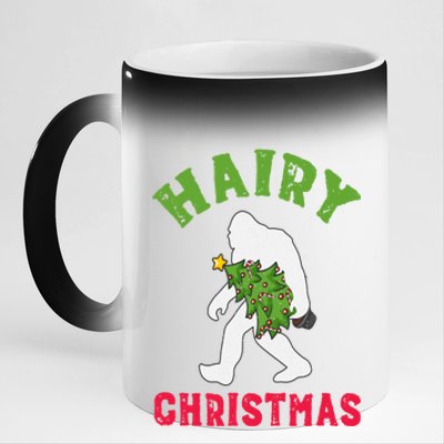 Bigfoot Hairy Christmas Tree Christmas Gift 11oz Black Color Changing Mug