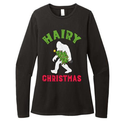 Bigfoot Hairy Christmas Tree Christmas Gift Womens CVC Long Sleeve Shirt