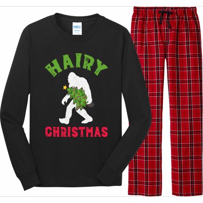 Bigfoot Hairy Christmas Tree Christmas Gift Long Sleeve Pajama Set