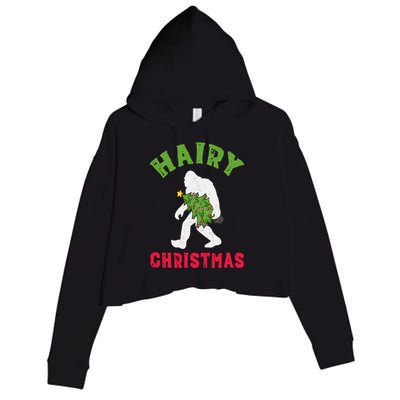 Bigfoot Hairy Christmas Tree Christmas Gift Crop Fleece Hoodie