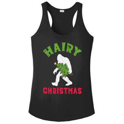 Bigfoot Hairy Christmas Tree Christmas Gift Ladies PosiCharge Competitor Racerback Tank