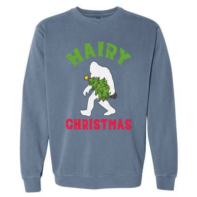 Bigfoot Hairy Christmas Tree Christmas Gift Garment-Dyed Sweatshirt