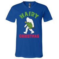 Bigfoot Hairy Christmas Tree Christmas Gift V-Neck T-Shirt