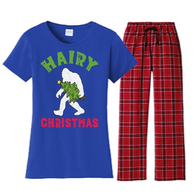 Bigfoot Hairy Christmas Tree Christmas Gift Women's Flannel Pajama Set