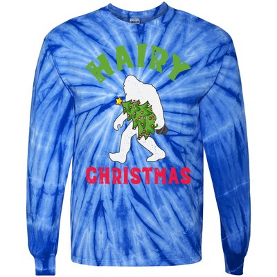 Bigfoot Hairy Christmas Tree Christmas Gift Tie-Dye Long Sleeve Shirt