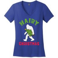 Bigfoot Hairy Christmas Tree Christmas Gift Women's V-Neck T-Shirt