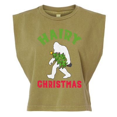 Bigfoot Hairy Christmas Tree Christmas Gift Garment-Dyed Women's Muscle Tee