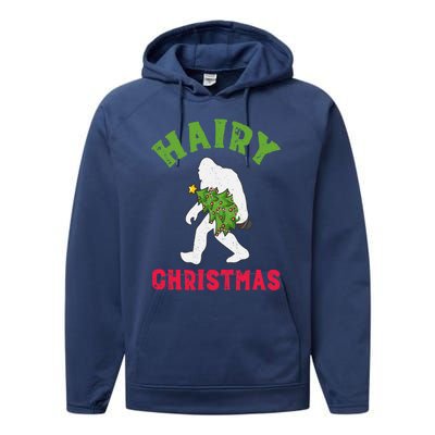 Bigfoot Hairy Christmas Tree Christmas Gift Performance Fleece Hoodie