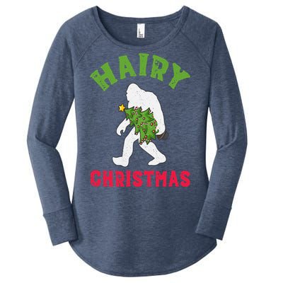 Bigfoot Hairy Christmas Tree Christmas Gift Women's Perfect Tri Tunic Long Sleeve Shirt