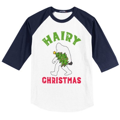 Bigfoot Hairy Christmas Tree Christmas Gift Baseball Sleeve Shirt