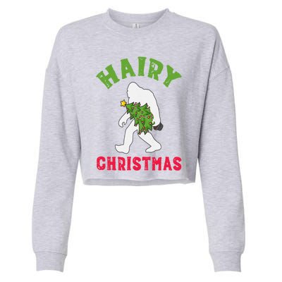 Bigfoot Hairy Christmas Tree Christmas Gift Cropped Pullover Crew