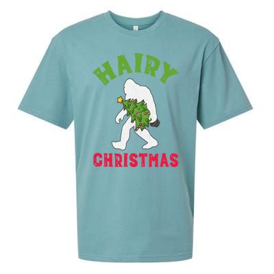 Bigfoot Hairy Christmas Tree Christmas Gift Sueded Cloud Jersey T-Shirt