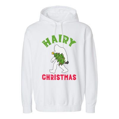 Bigfoot Hairy Christmas Tree Christmas Gift Garment-Dyed Fleece Hoodie