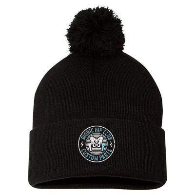 Bionic Hip Club Hip Surgery Recovery Hip Replacement Surgery Pom Pom 12in Knit Beanie