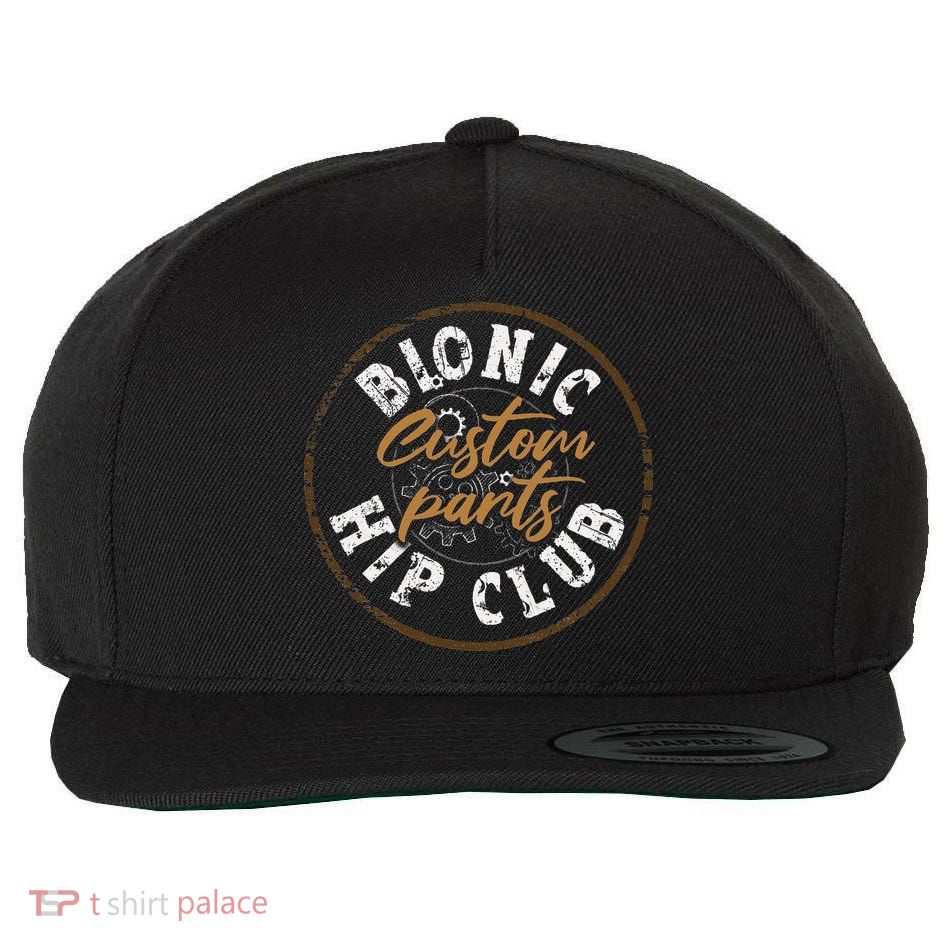 Bionic Hip Club Hip Replacement Surgery Funny Recovery Wool Snapback Cap