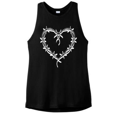 Bichota Heart Cute Music Ladies PosiCharge Tri-Blend Wicking Tank