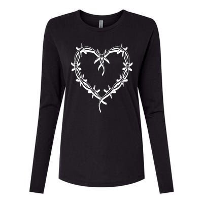 Bichota Heart Cute Music Womens Cotton Relaxed Long Sleeve T-Shirt