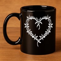 Bichota Heart Cute Music 11oz C Handle Ceramic Mug