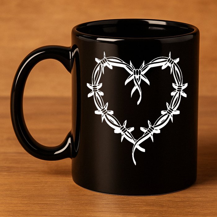 Bichota Heart Cute Music 11oz C Handle Ceramic Mug