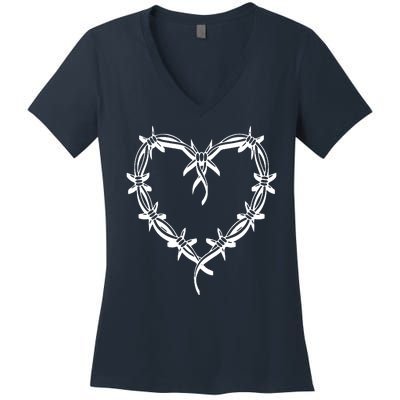 Bichota Heart Cute Music Women's V-Neck T-Shirt