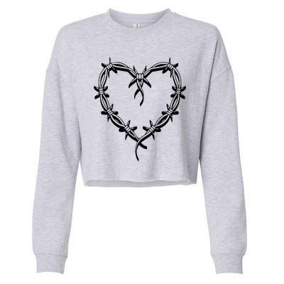 Bichota Heart Cute Music Cropped Pullover Crew