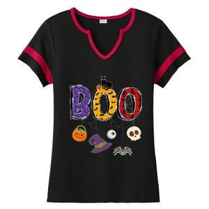 Boo Halloween Costume Groovy Spooky Boo Crew Gift Ladies Halftime Notch Neck Tee