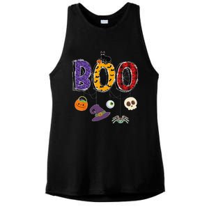 Boo Halloween Costume Groovy Spooky Boo Crew Gift Ladies PosiCharge Tri-Blend Wicking Tank