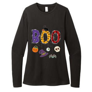 Boo Halloween Costume Groovy Spooky Boo Crew Gift Womens CVC Long Sleeve Shirt