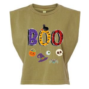 Boo Halloween Costume Groovy Spooky Boo Crew Gift Garment-Dyed Women's Muscle Tee