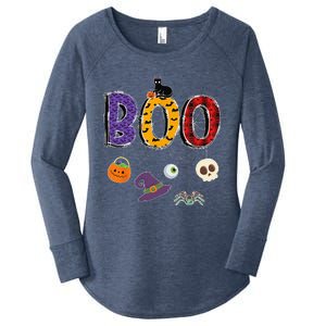 Boo Halloween Costume Groovy Spooky Boo Crew Gift Women's Perfect Tri Tunic Long Sleeve Shirt