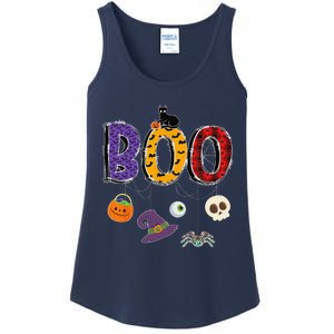 Boo Halloween Costume Groovy Spooky Boo Crew Gift Ladies Essential Tank