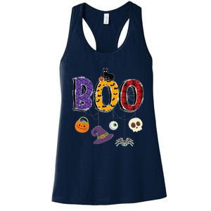 Boo Halloween Costume Groovy Spooky Boo Crew Gift Women's Racerback Tank