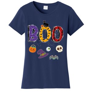 Boo Halloween Costume Groovy Spooky Boo Crew Gift Women's T-Shirt